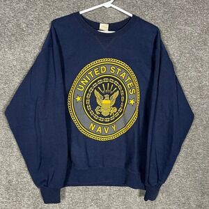 Vintage 90s Soffe United States Navy Sweatshirt Mens Medium Graphic Pullover‎